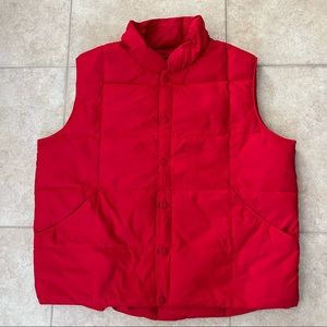 Lands’ End goosedown red puffer vest